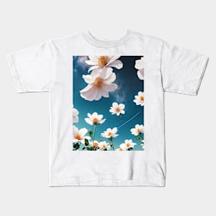 Celestial Blooms: Flowers in the Sky Kids T-Shirt